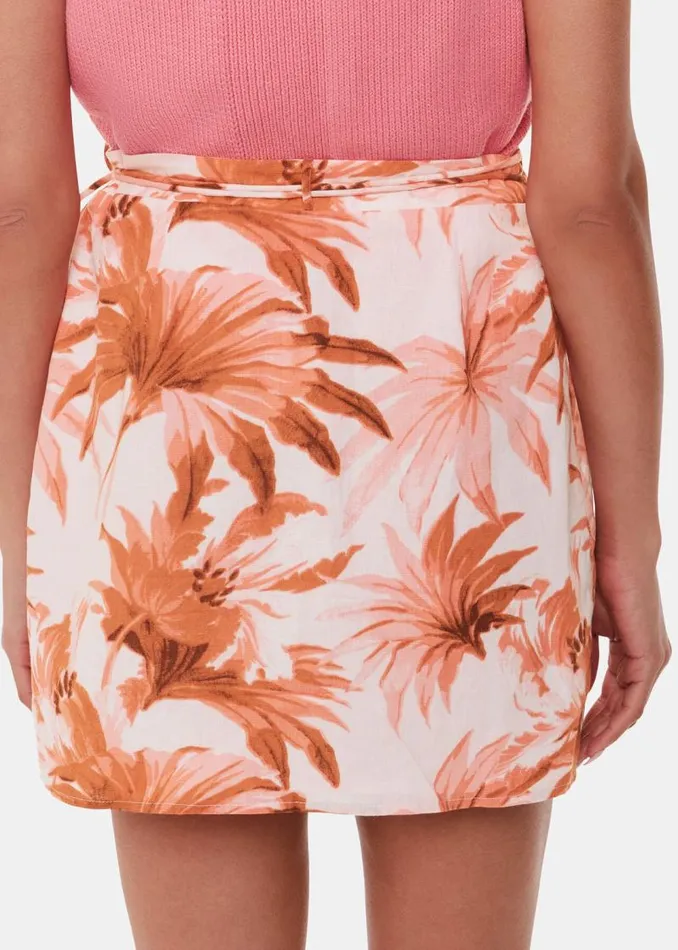 Whistles Skirts Pink Honolulu Linen Blend Skirt 8211 Women