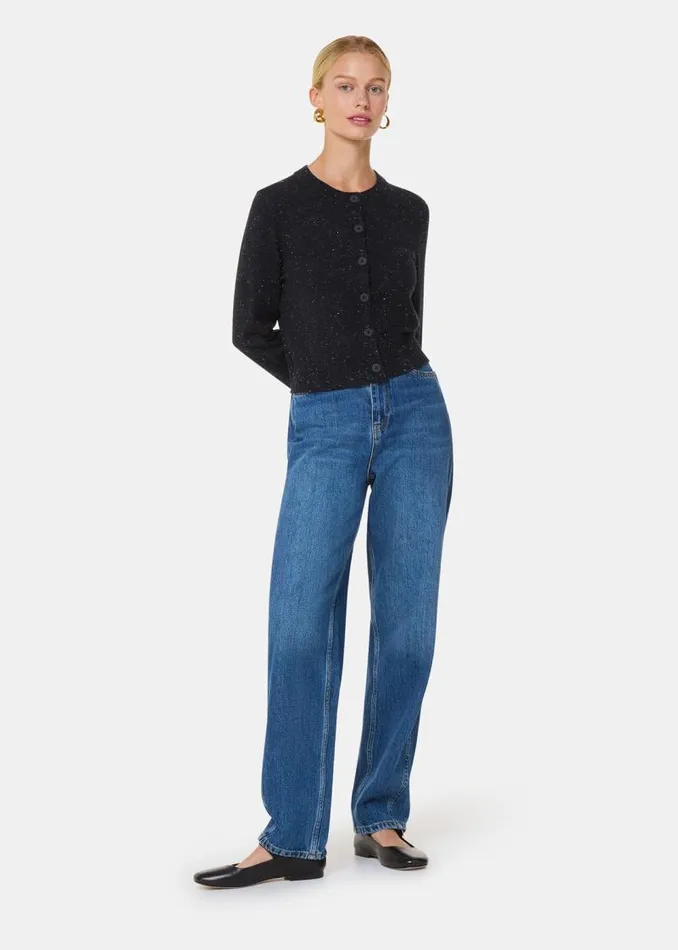 Whistles Sweaters and Cashmere Black Annie Sparkle Cardigan 8211 Women