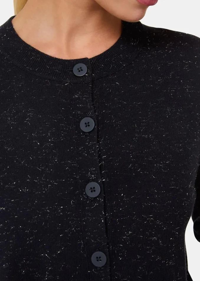 Whistles Sweaters and Cashmere Black Annie Sparkle Cardigan 8211 Women