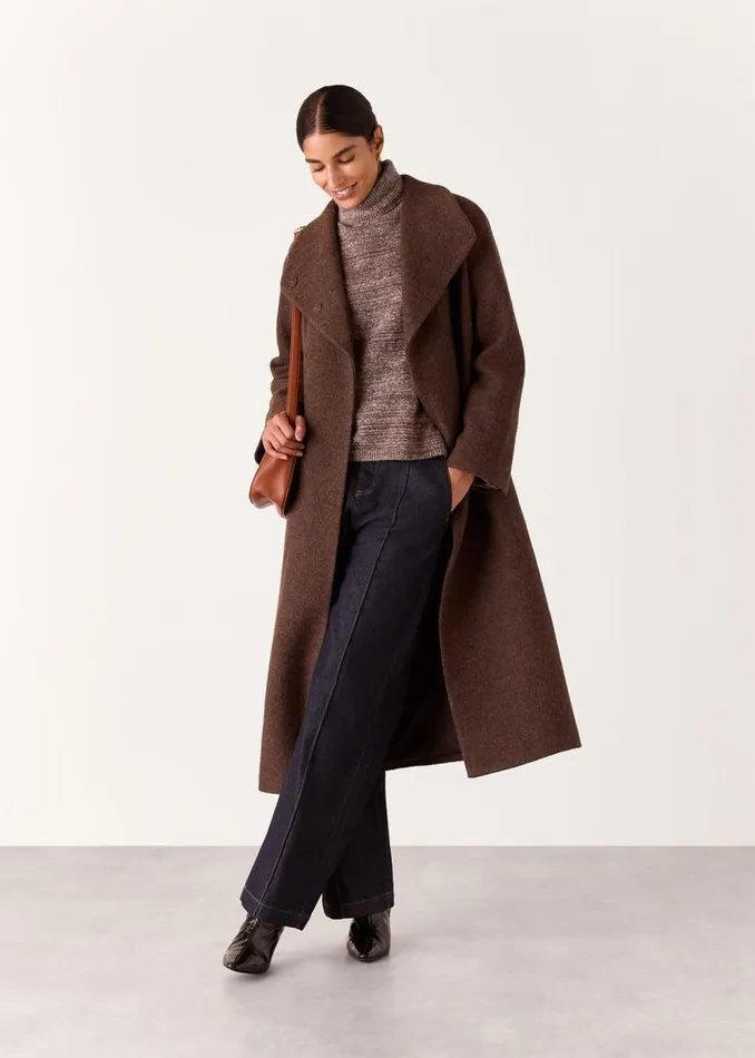 Whistles Sweaters and Cashmere Brown Textured Mock Neck Sweater 8211 Women
