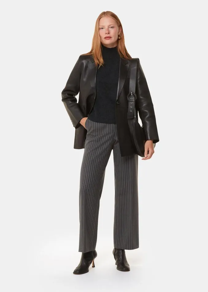 Whistles Sweaters and Cashmere Dark Grey Cashmere Mock Neck Sweater 8211 Women