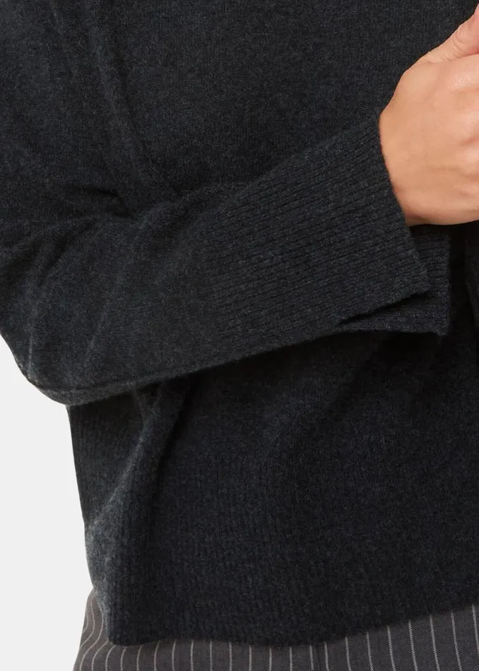 Whistles Sweaters and Cashmere Dark Grey Cashmere Mock Neck Sweater 8211 Women