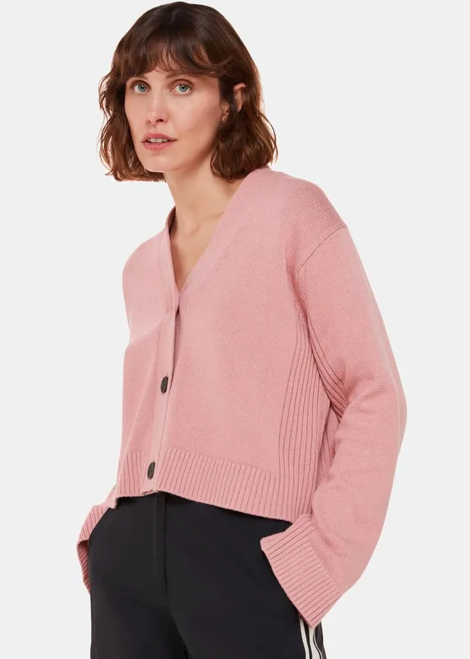 Whistles Sweaters and Cashmere Dusty Pink Nina Button Front Cardigan 8211 Women Whistles Sweaters and Cashmere Dusty Pink Nina Button Front Cardigan 8211 Women