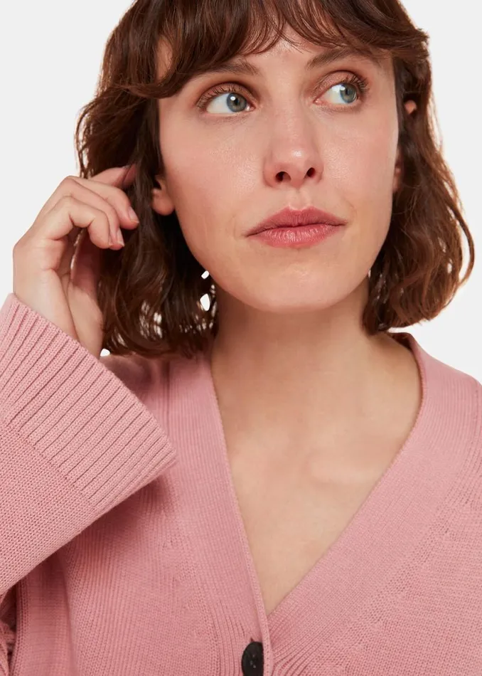 Whistles Sweaters and Cashmere Dusty Pink Nina Button Front Cardigan 8211 Women