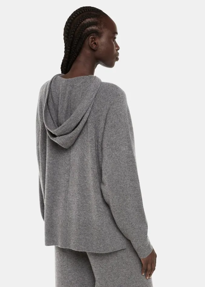 Whistles Sweaters and Cashmere Grey Cashmere Hoodie 8211 Women