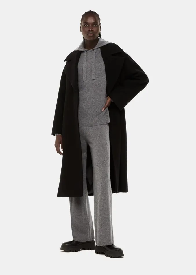 Whistles Sweaters and Cashmere Grey Cashmere Hoodie 8211 Women