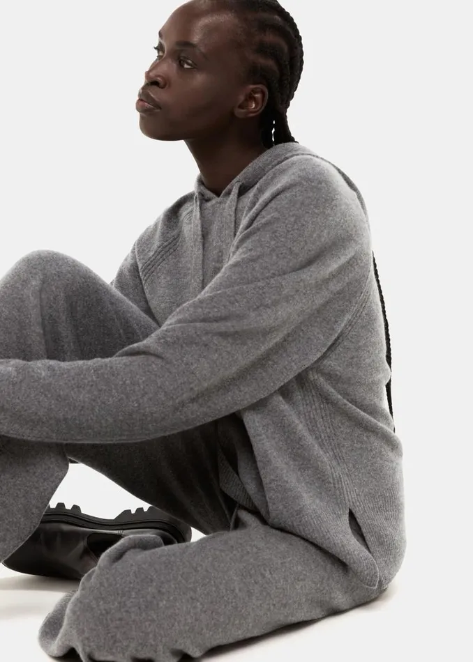 Whistles Sweaters and Cashmere Grey Cashmere Hoodie 8211 Women