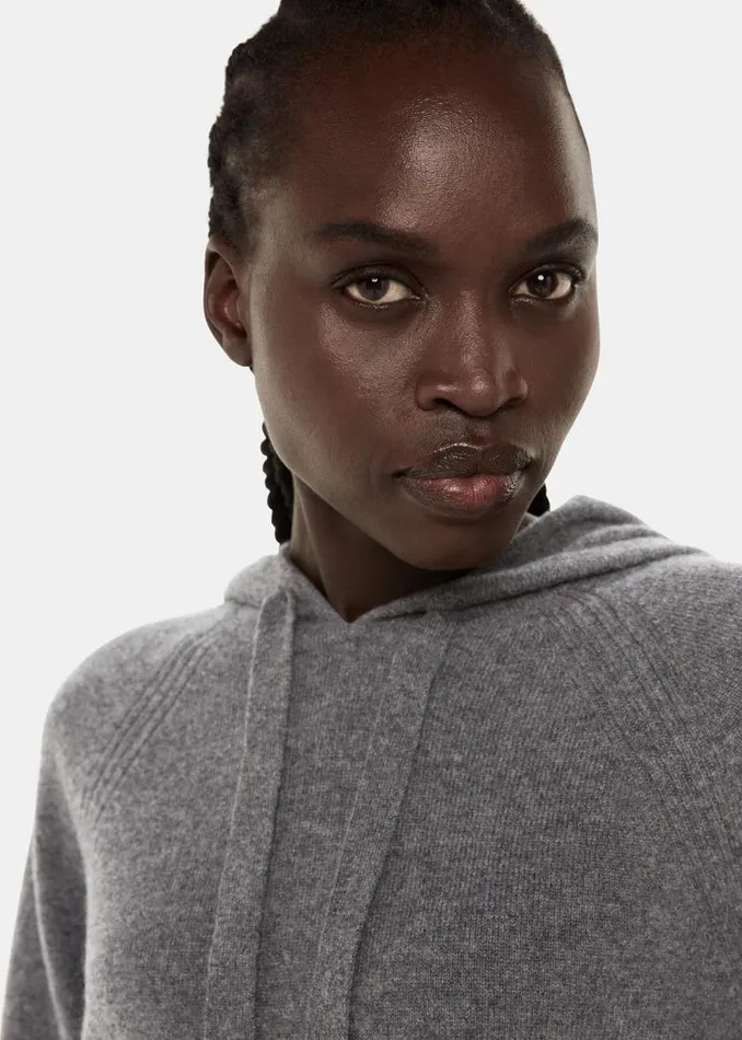 Whistles Sweaters and Cashmere Grey Cashmere Hoodie 8211 Women