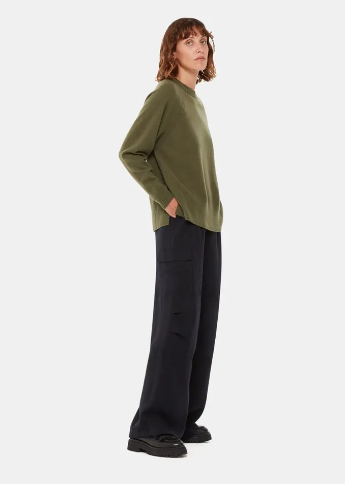 Whistles Sweaters and Cashmere Khaki Ultimate Cashmere Crew Neck 8211 Women