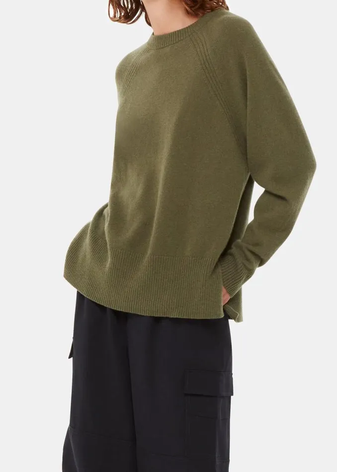 Whistles Sweaters and Cashmere Khaki Ultimate Cashmere Crew Neck 8211 Women
