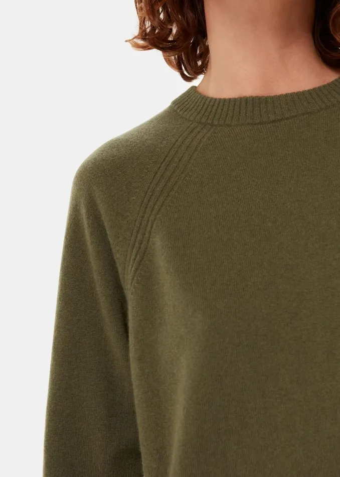 Whistles Sweaters and Cashmere Khaki Ultimate Cashmere Crew Neck 8211 Women