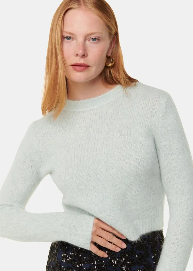 Whistles Sweaters and Cashmere Mint Alpaca Mix Fluffy Sweater 8211 Women