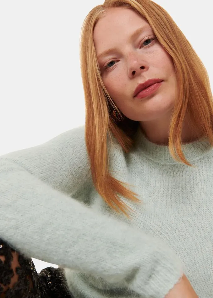 Whistles Sweaters and Cashmere Mint Alpaca Mix Fluffy Sweater 8211 Women