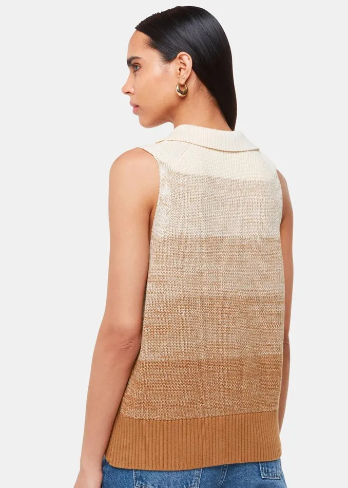 Whistles Sweaters and Cashmere Multicolour Ombre Collar Tank 8211 Women