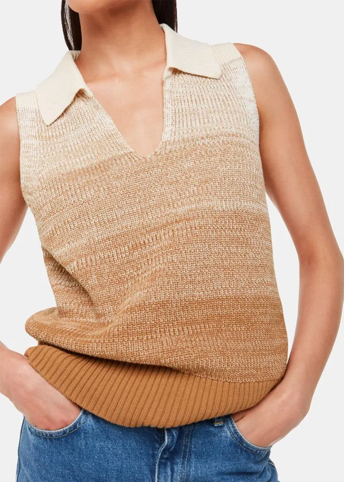 Whistles Sweaters and Cashmere Multicolour Ombre Collar Tank 8211 Women