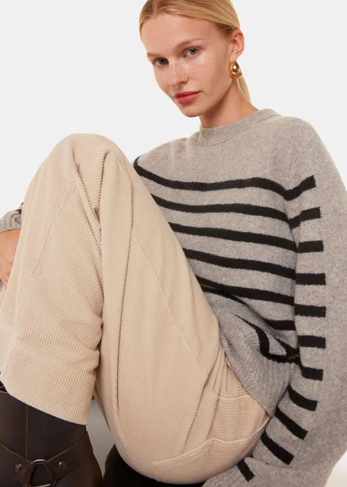 Whistles Sweaters and Cashmere Multicolour Wool Mix Stripe Contrast Sweater 8211 Women