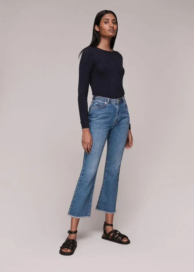 Whistles Sweaters and Cashmere Navy Annie Sparkle Sweater 8211 Women