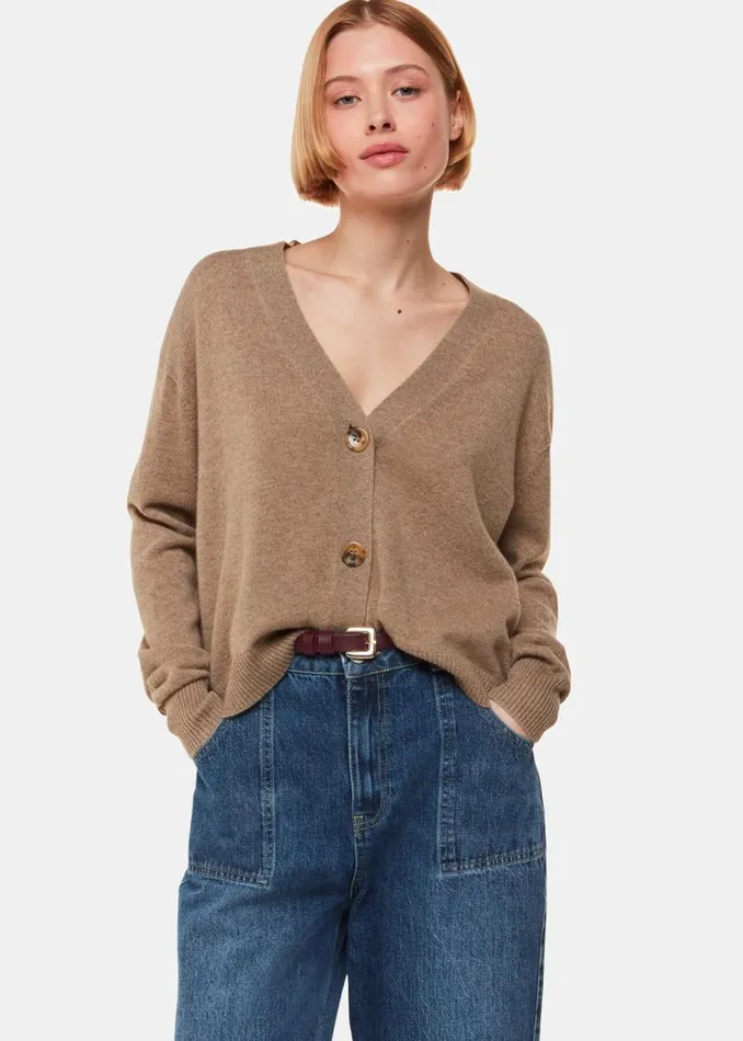 Whistles Sweaters and Cashmere Oatmeal Cashmere Cardigan 8211 Women