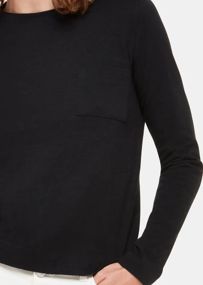 Whistles Tops Black Crew Neck Pocket Top 8211 Women