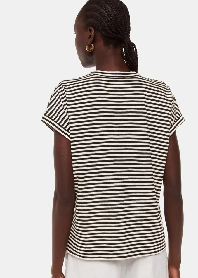 Whistles Tops Black Jilly Stripe Button Top 8211 Women