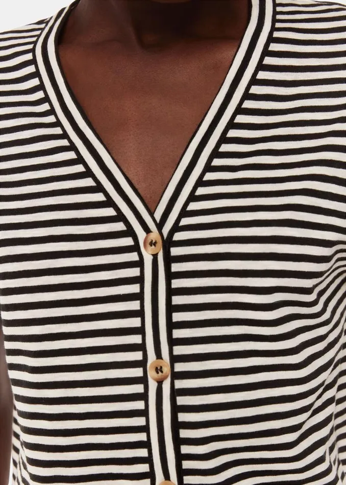 Whistles Tops Black Jilly Stripe Button Top 8211 Women