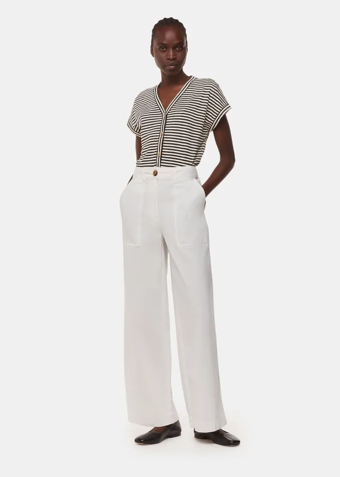 Whistles Tops Black Jilly Stripe Button Top 8211 Women