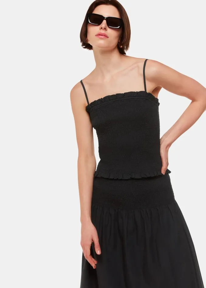 Whistles Tops Black Louisa Textured Top 8211 Women