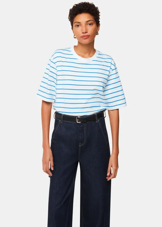 Whistles Tops Blue Stripe Short Sleeve Tshirt 8211 Women
