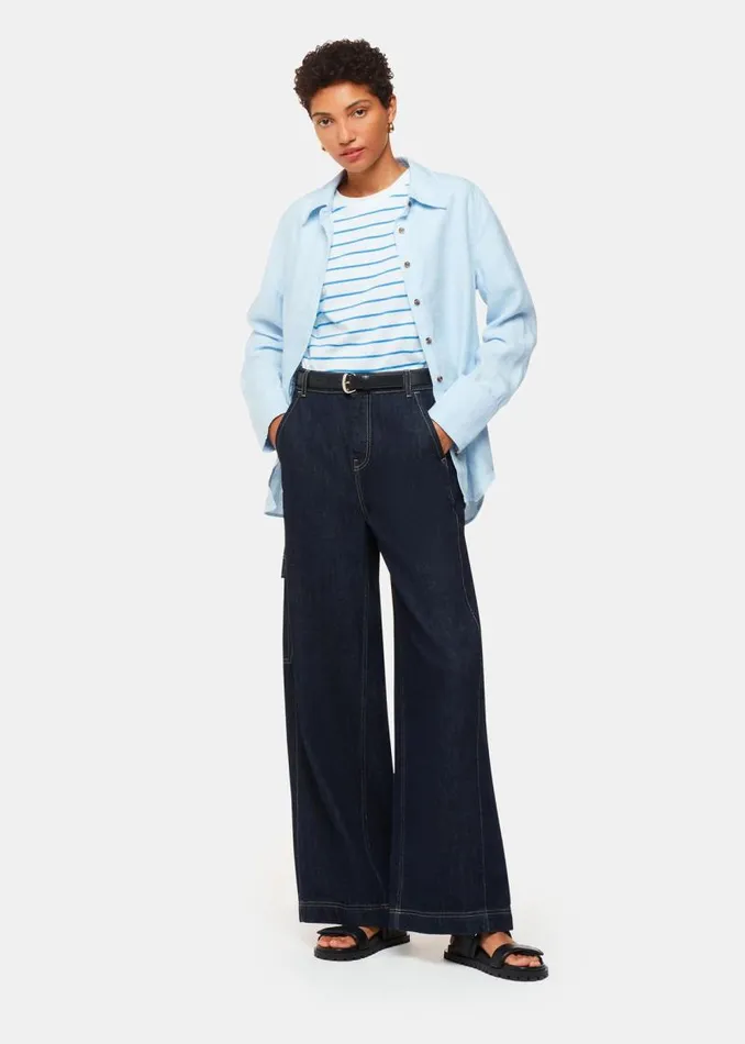 Whistles Tops Blue Stripe Short Sleeve Tshirt 8211 Women