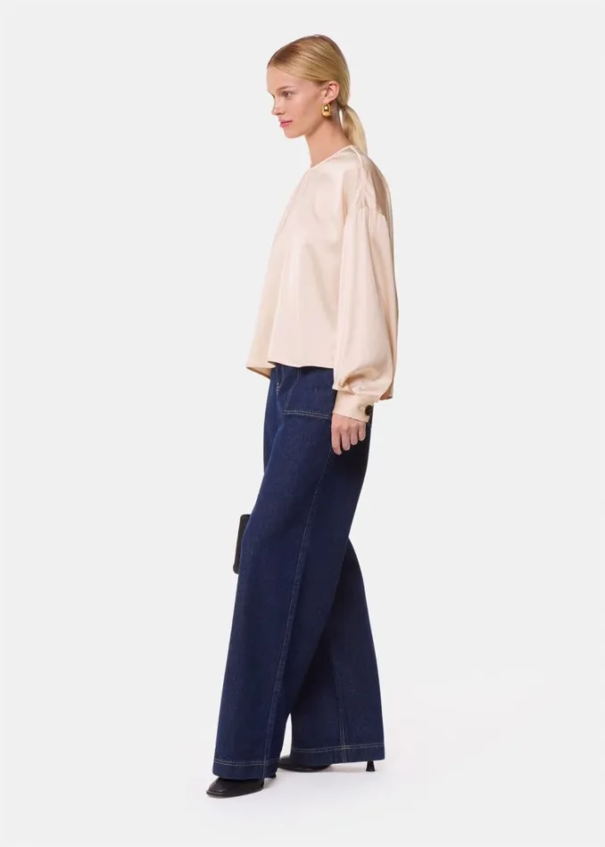 Whistles Tops Champagne Demi Satin Blouse 8211 Women