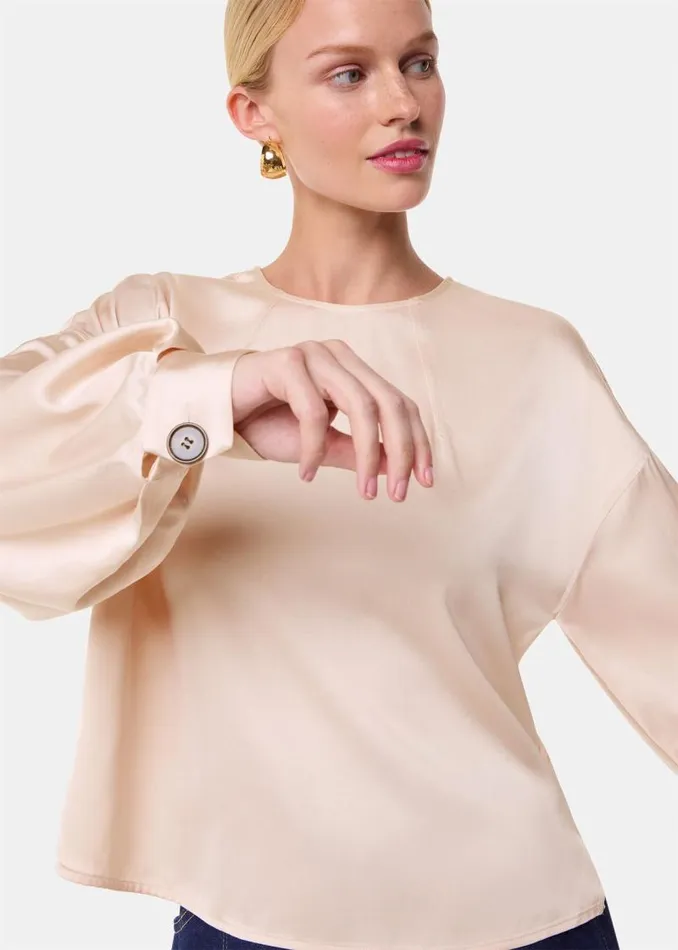 Whistles Tops Champagne Demi Satin Blouse 8211 Women