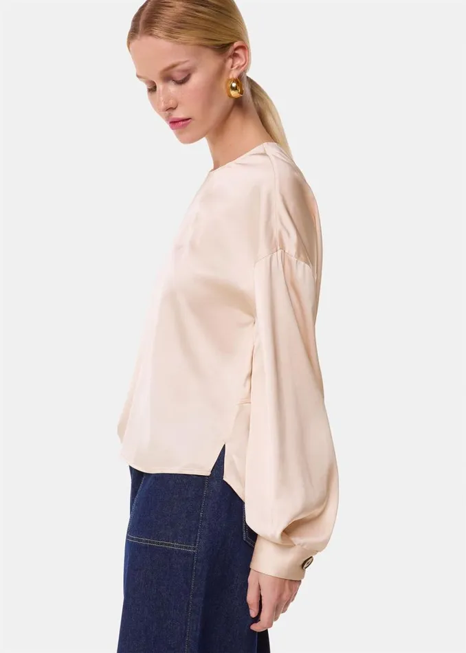 Whistles Tops Champagne Demi Satin Blouse 8211 Women