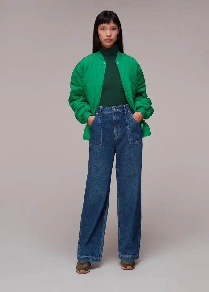 Whistles Tops Dark Green Essential Ribbed Turtleneck 8211 Women