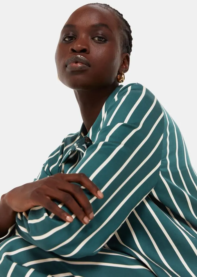 Whistles Tops Green Alex Stripe Shirt 8211 Women