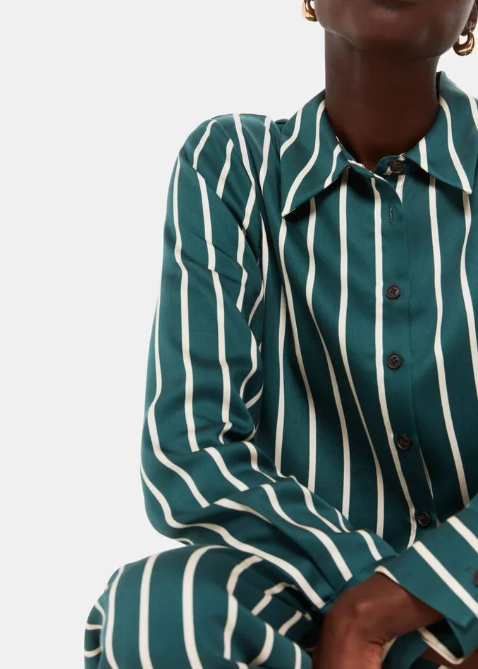 Whistles Tops Green Alex Stripe Shirt 8211 Women