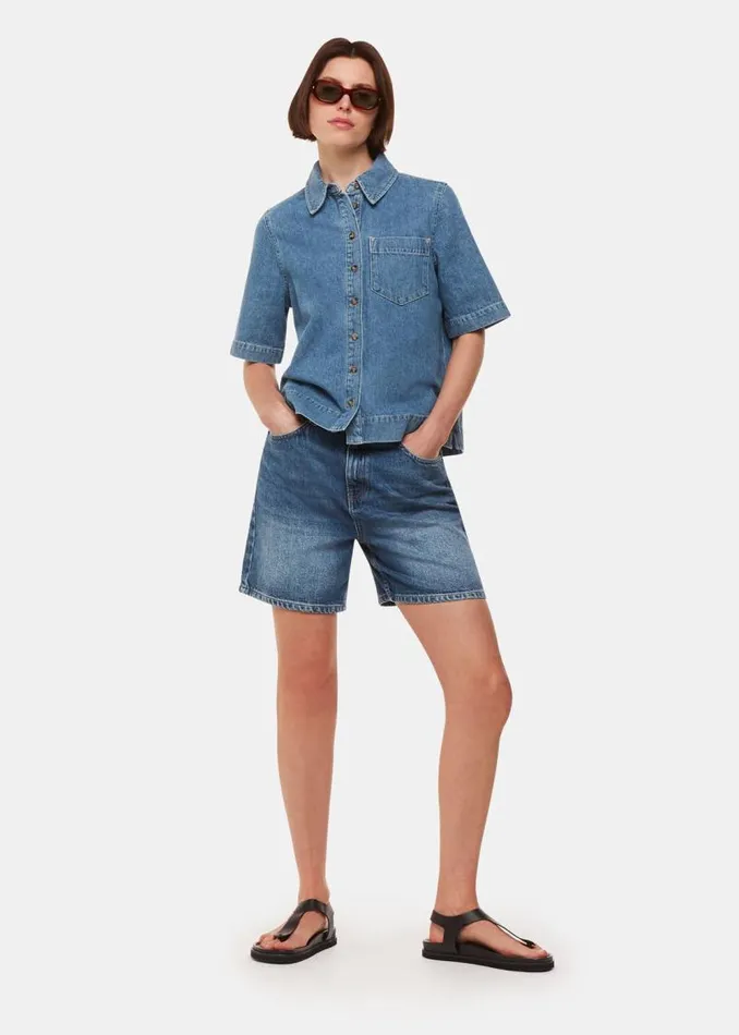 Whistles Tops Jade Short Sleeve Denim Shirt 8211 Women