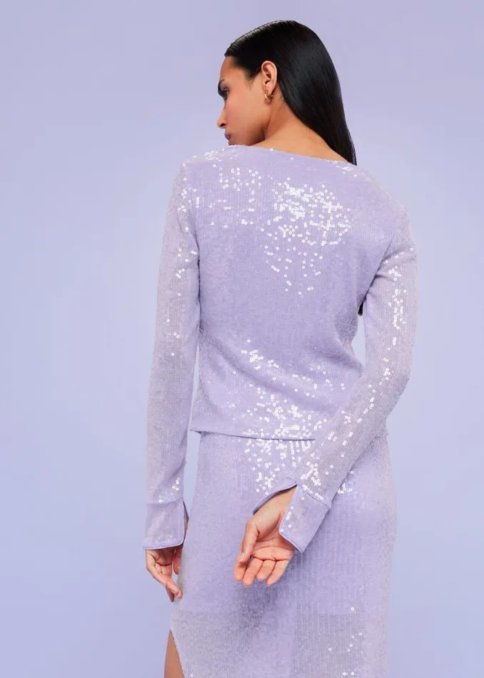 Whistles Tops Lilac Nola Sequin Keyhole Top 8211 Women