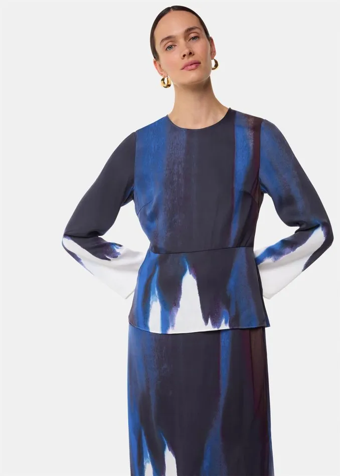 Whistles Tops Multicolour Ice Dye Print Top 8211 Women