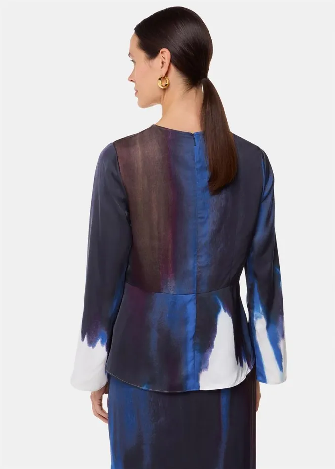 Whistles Tops Multicolour Ice Dye Print Top 8211 Women
