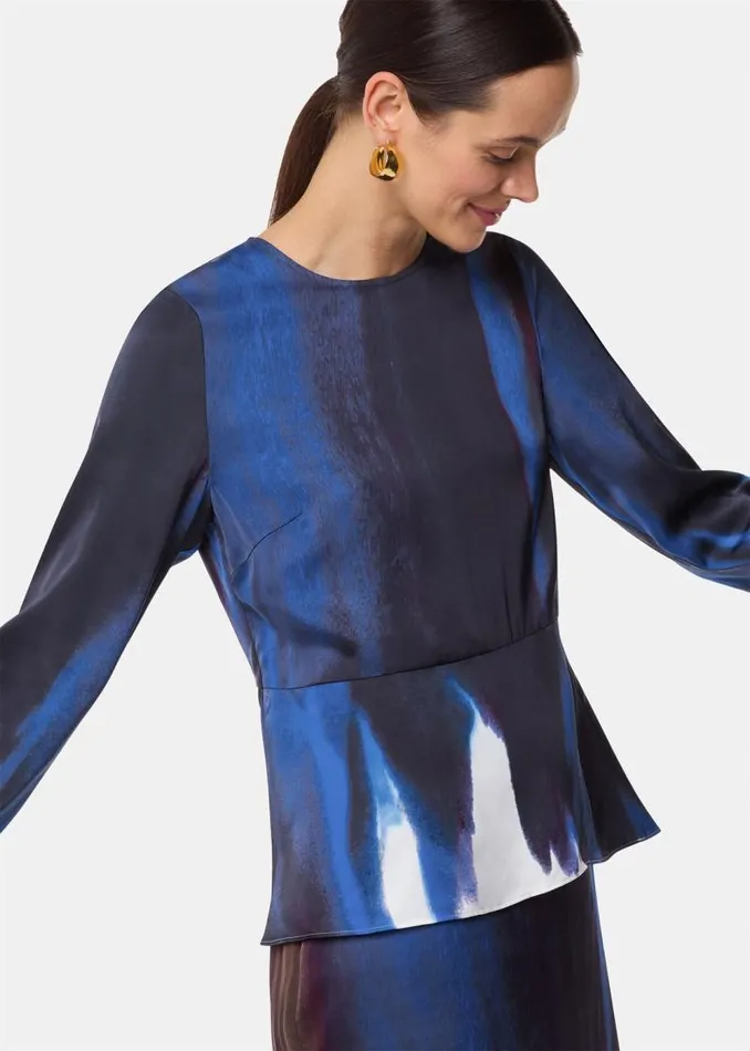 Whistles Tops Multicolour Ice Dye Print Top 8211 Women
