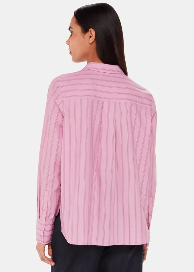 Whistles Tops Pink Stripe Boxy Fit Shirt 8211 Women