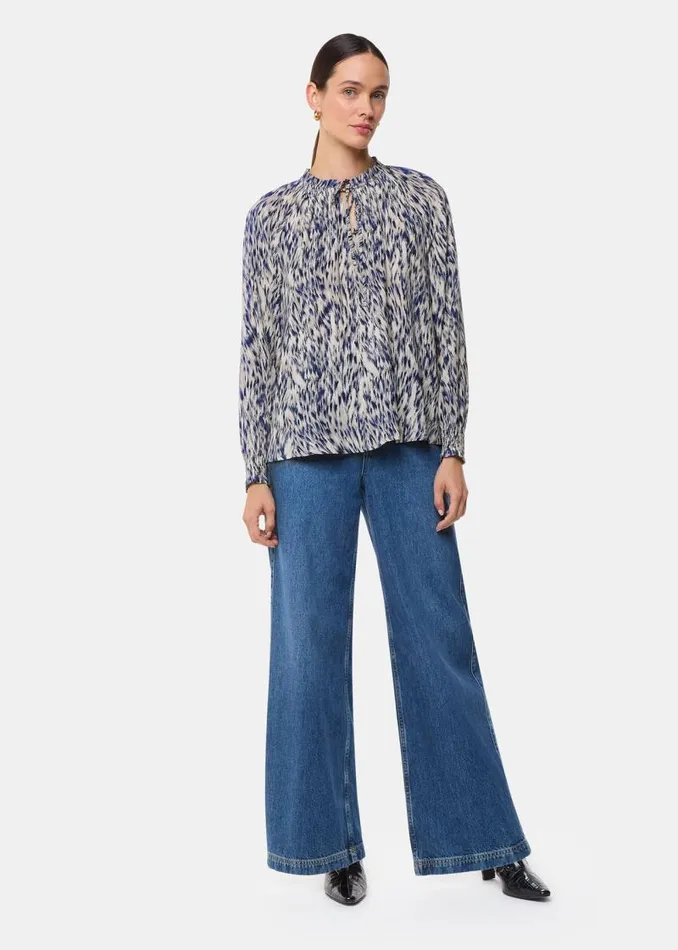 Whistles Tops Purple Paige Ripple Leopard Blouse 8211 Women
