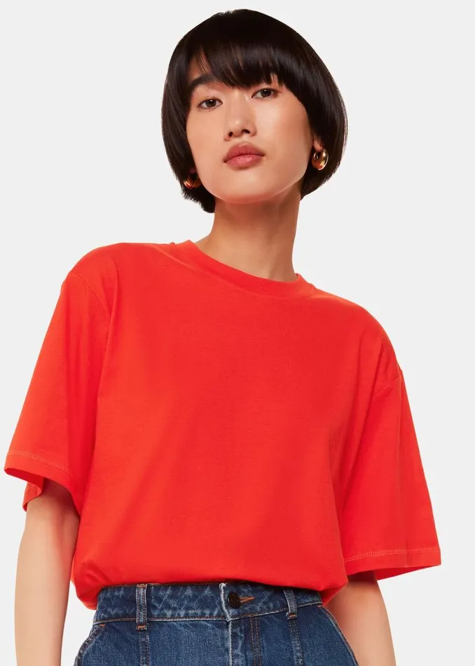 Whistles Tops Red Relaxed Tee 8211 Women