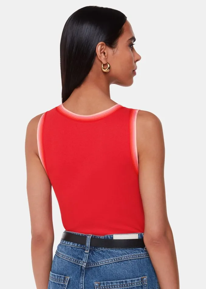 Whistles Tops Red Stripe Detail Vest 8211 Women