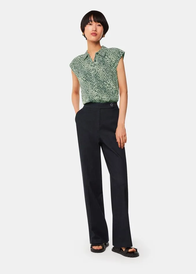Whistles Tops Yellow Diagonal Leopard Shirt 8211 Women
