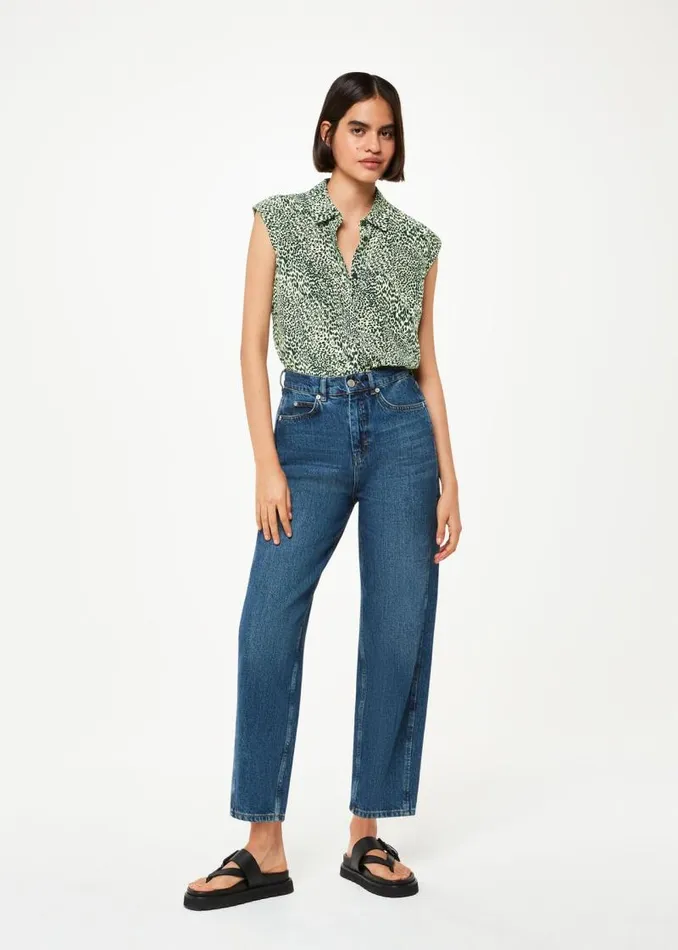 Whistles Tops Yellow Diagonal Leopard Shirt 8211 Women