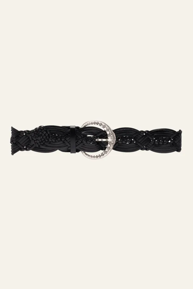 Wide Braided Belt Brew Brown Women Baandsh Belts