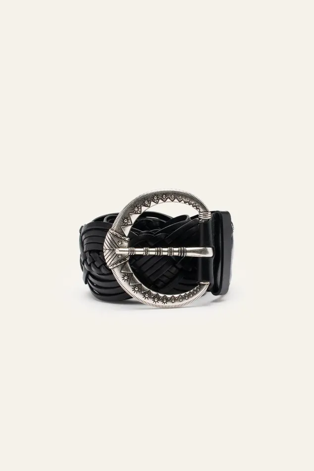 Wide Braided Belt Brew Brown Women Baandsh Belts