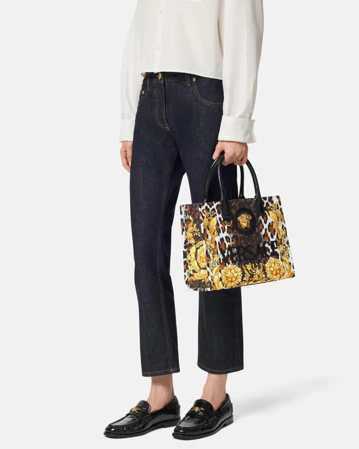 Wild Barocco Canvas Small Tote Bag Print Women Versace Totes