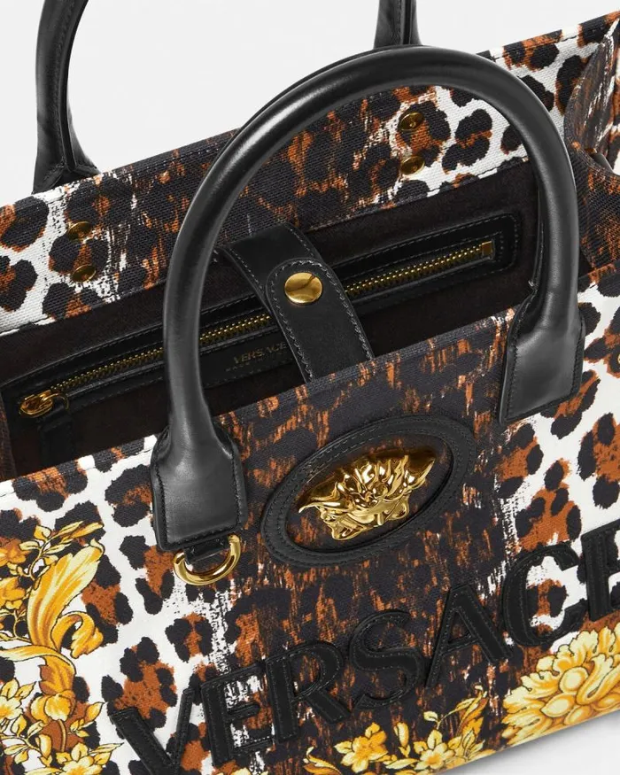 Wild Barocco Canvas Small Tote Bag Print Women Versace Totes
